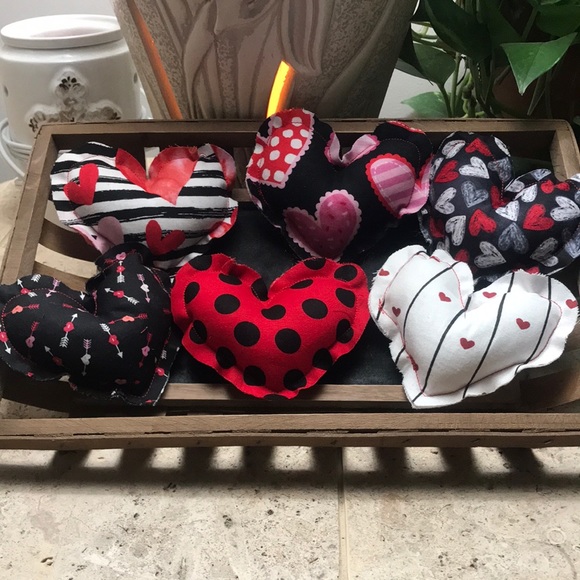 Other - 💖 Weekend Special!!!!! Whimsical Fabric Valentines Hearts (Set of 6)